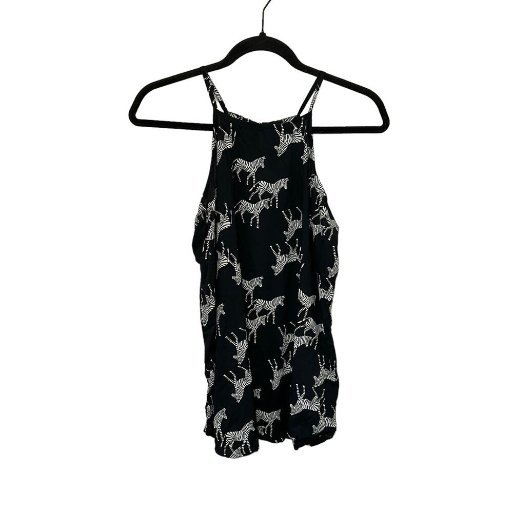 Old‎ Navy Zebra Print Tank Top Black & White Sleeveless NWT Small
